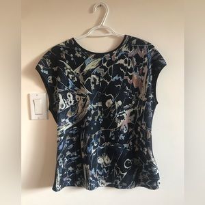 Ted Baker cap sleeve printed diletta top